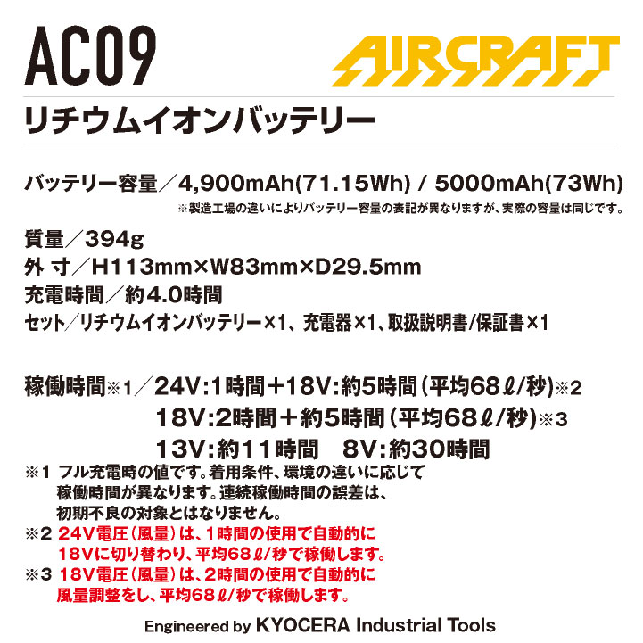 BURTLE（バートル） 24V ファンバッテリーセット バッテリーファン