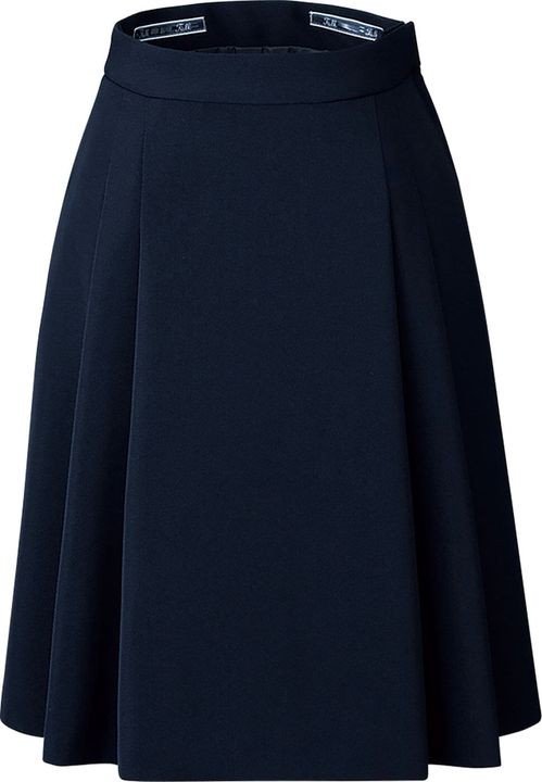 プリーツスカート レディース ひざ丈 事務服 バックアップウエスト