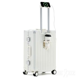 スーツケース フレームタイプ USBポート付き キャリーケース Mサイズ 66L 軽量 大容量 多収...