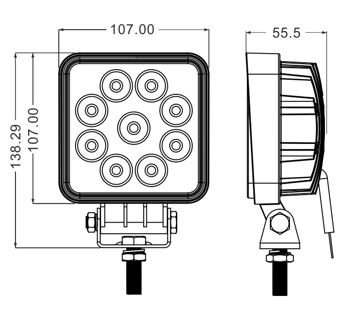 LED作業灯 2個セット ワークライト 27W led投光器 防水 ノイズ対策
