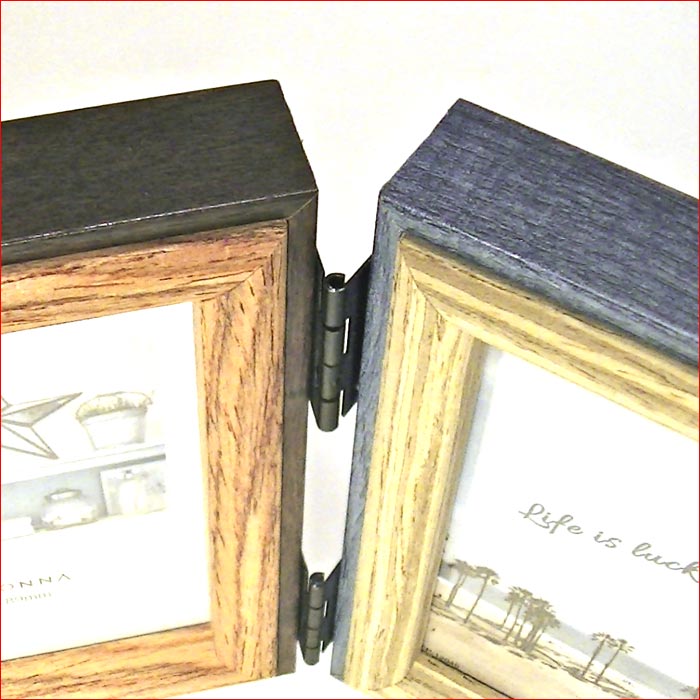 写真立て 木製フォトフレーム ミニサイズ用 2枚 ２蓮 0717-912 | ブランド登録なし | 01