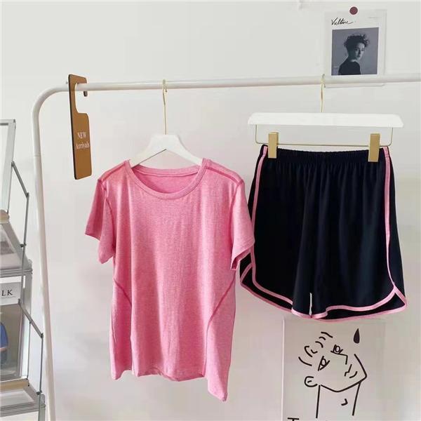 スポーツウェア レディース 女の子 上下セット ジョギング ランニング ヨガ服 ショートパンツ 半袖 スポーティー エアロビクス 運動着 フィットネス |  | 03
