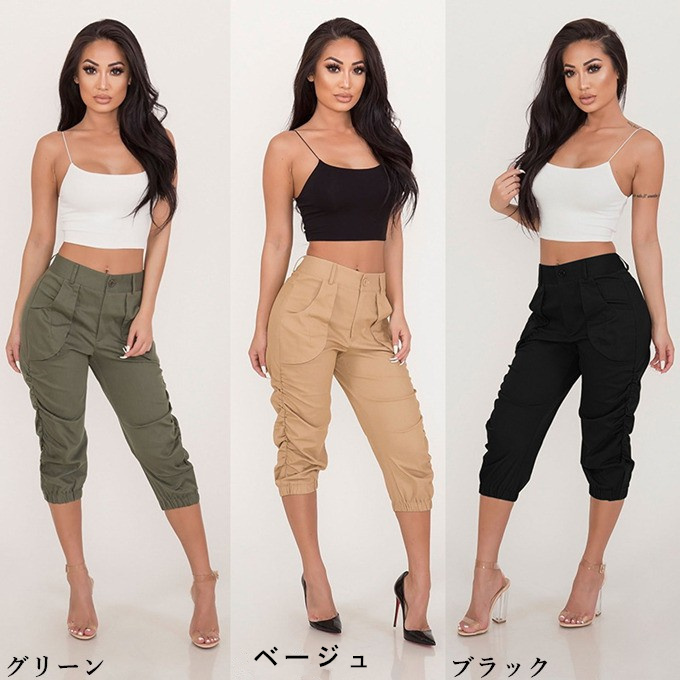 ＩＣＢ　ダークグレー テーパードパンツ ハイウエスト KOEISTORE テーパードパンツ レディース 春 夏 春夏 黒 ロング