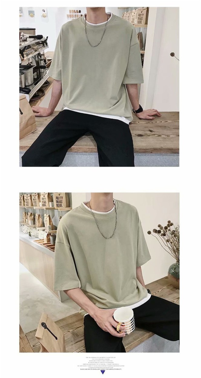 2色 半袖Tシャツ シンプル カジュアル ビジネス ゆったり メンズ トップス 半袖 Tシャツ カジュアル おしゃれ シンプル