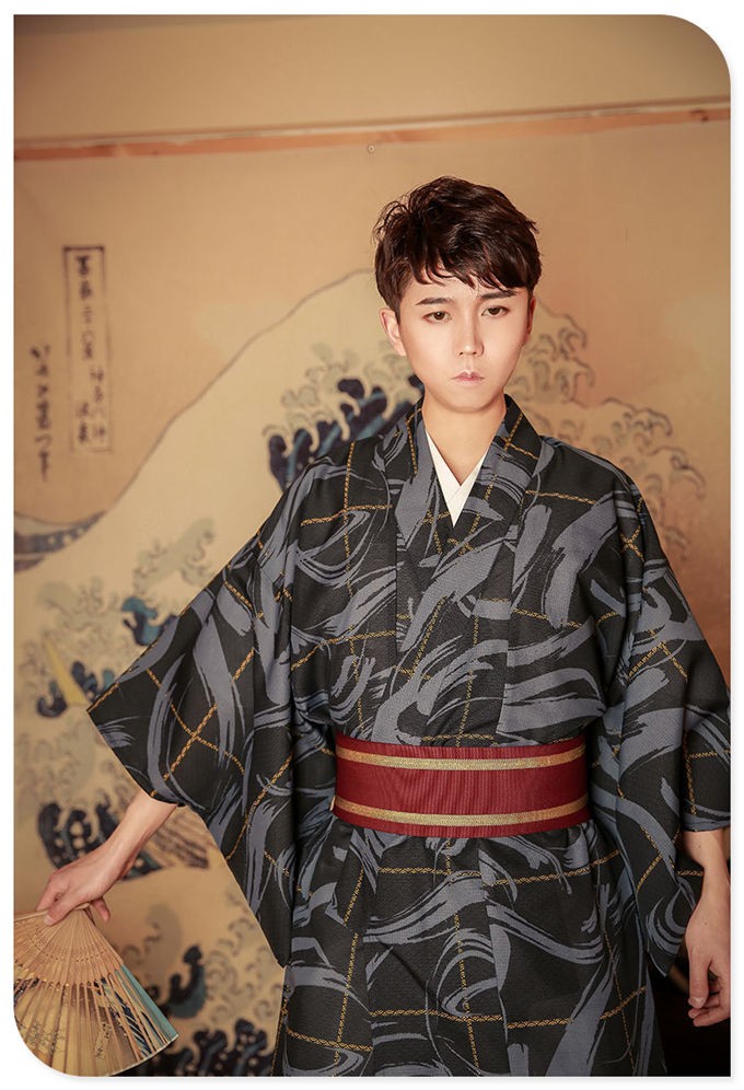 浴衣 メンズ 紳士 花柄 Yukata ゆかた 単品 腰紐無し 紳士浴衣 男性 浴衣セット