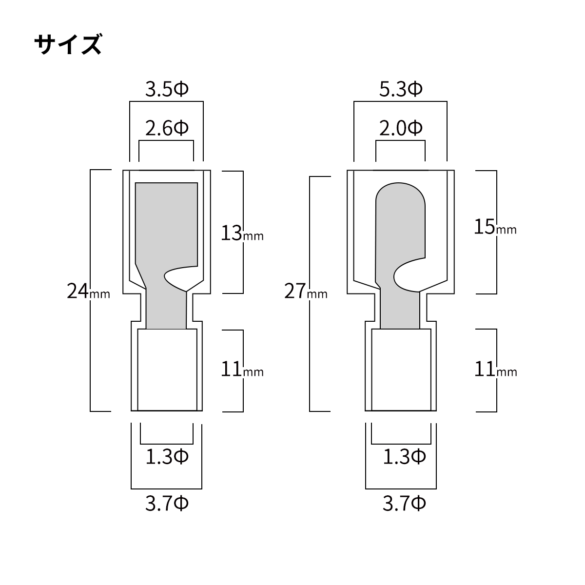 ギボシ端子 絶縁スリーブ付き 0.3sq- 0.75sq オス メス 50個セット 絶縁被膜 IZ227｜tmst｜04