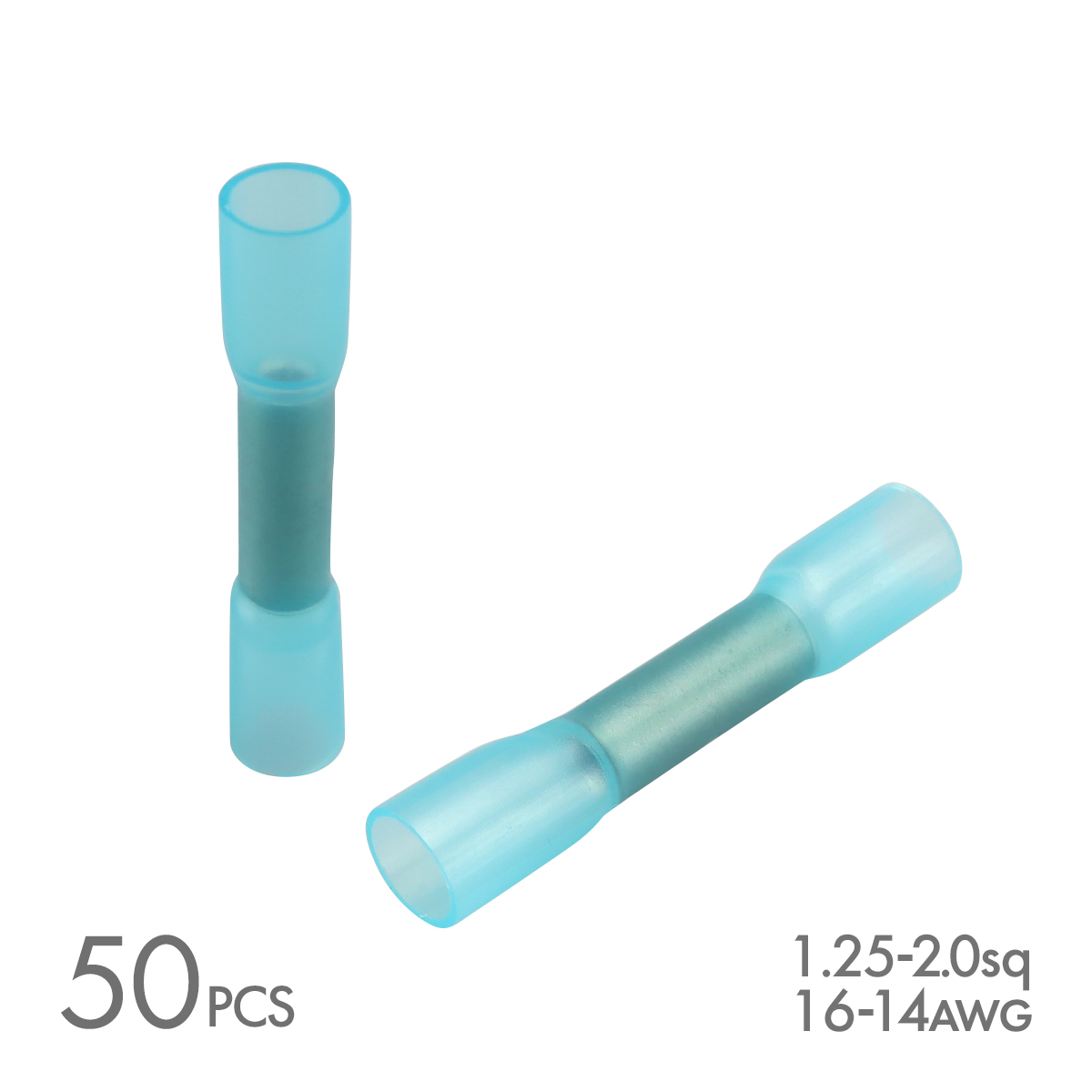 圧着スリーブ 防水型 16- 14AWG 1.25- 2.0sq 圧着端子 50個セット