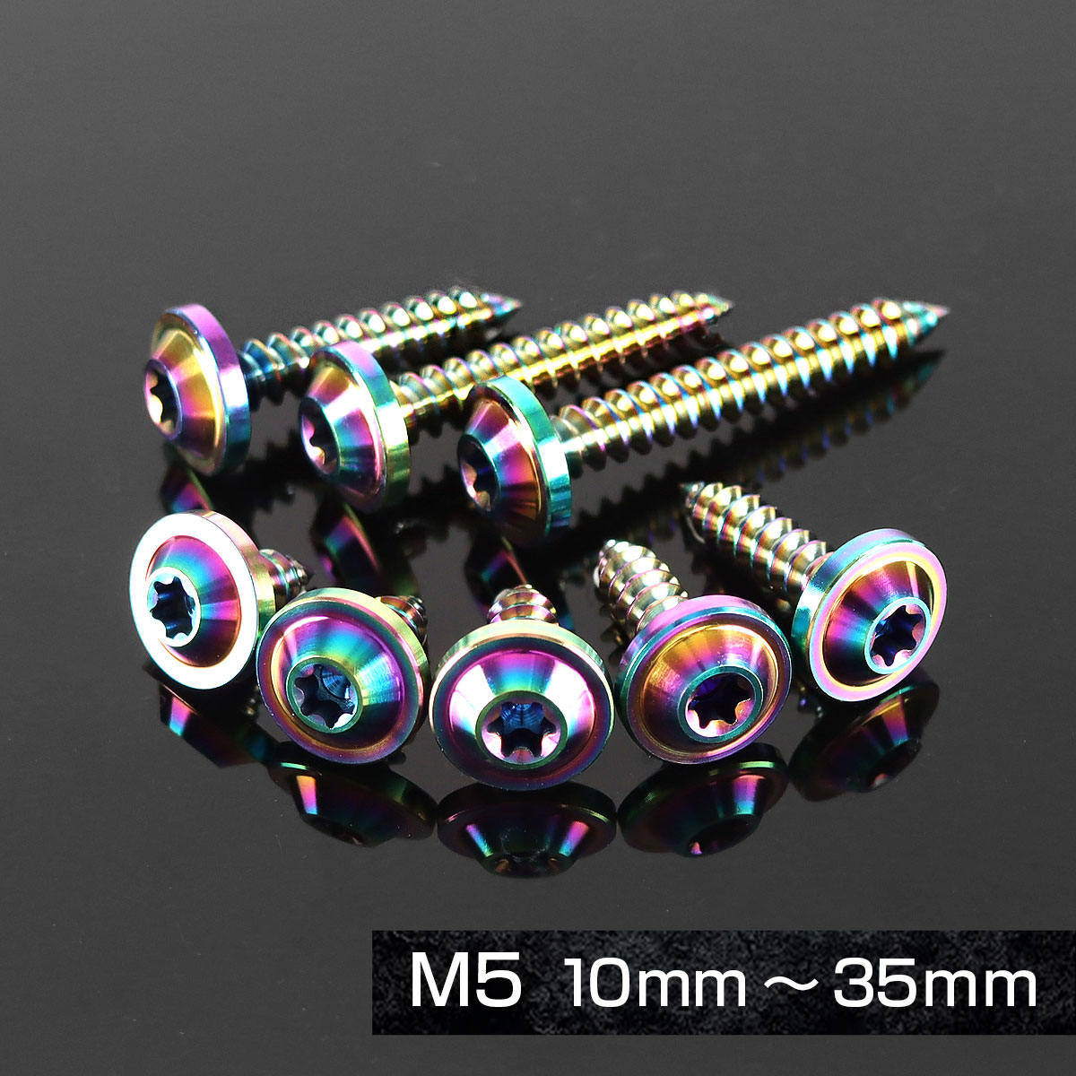 あーたんたん チタンネジ M5×20mm タッピングビス トルクス穴付き レインボー