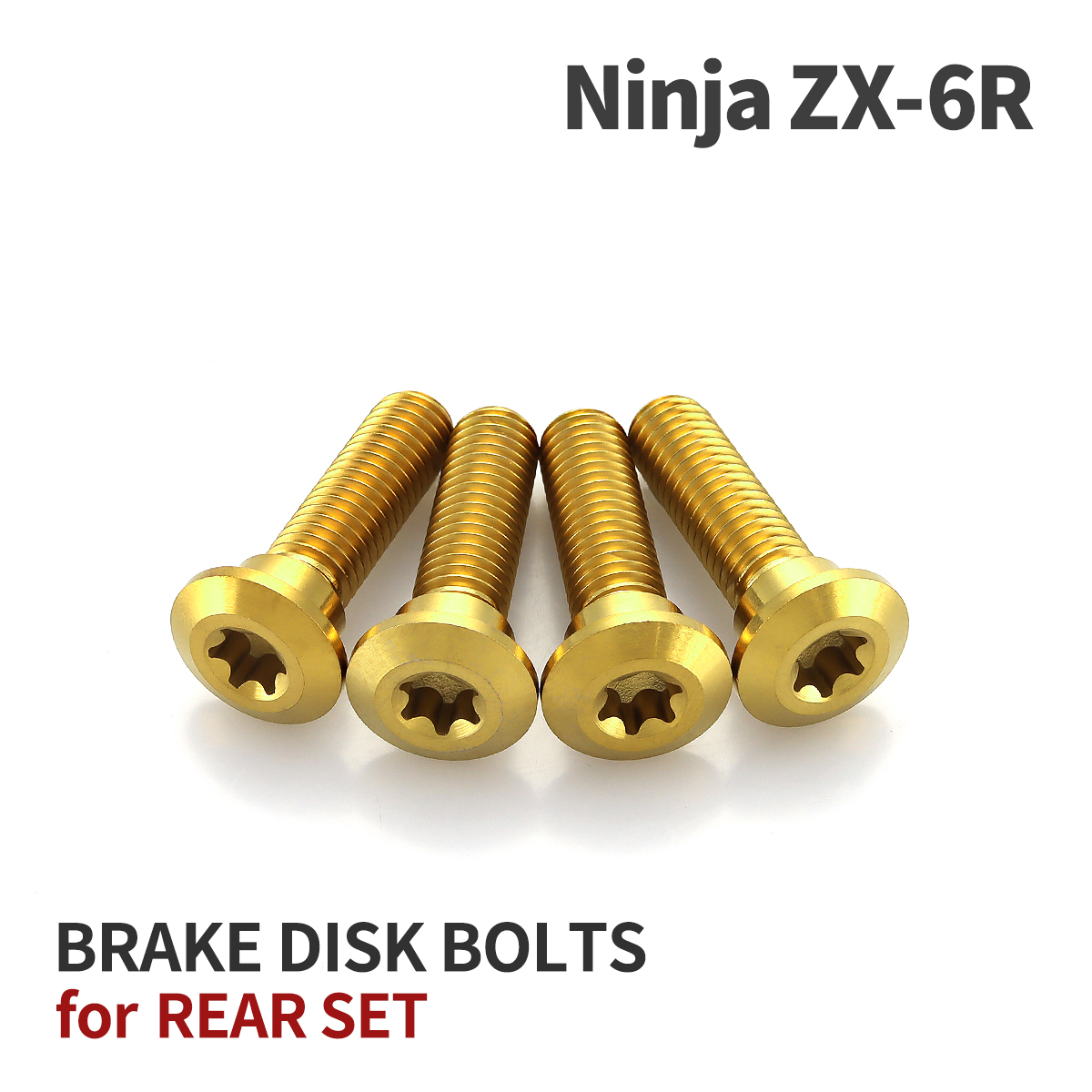 Ninja ZX-6R 64チタン ブレーキディスクローターボルト リア用 4本 