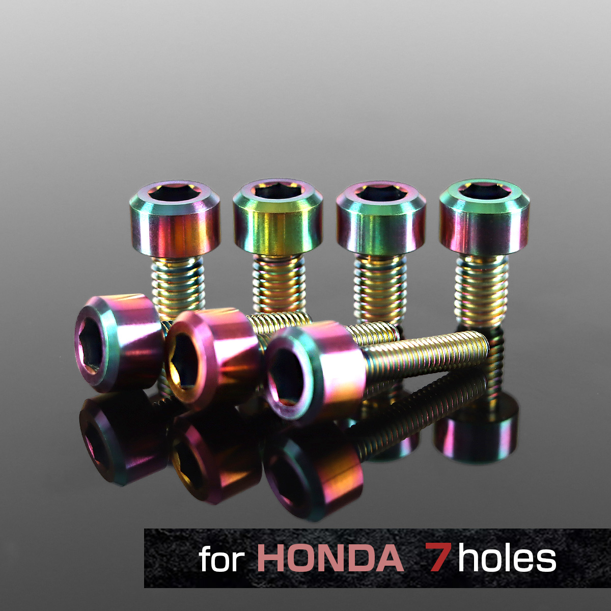 ホンダ タンクキャップ チタンボルト バイク 7穴用 チタンカラー