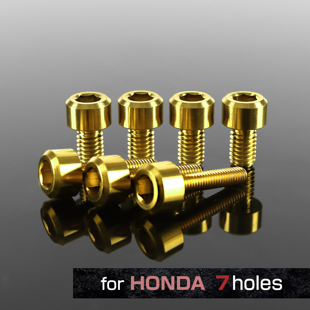 ホンダ タンクキャップ チタンボルト バイク 7穴用 チタンカラー