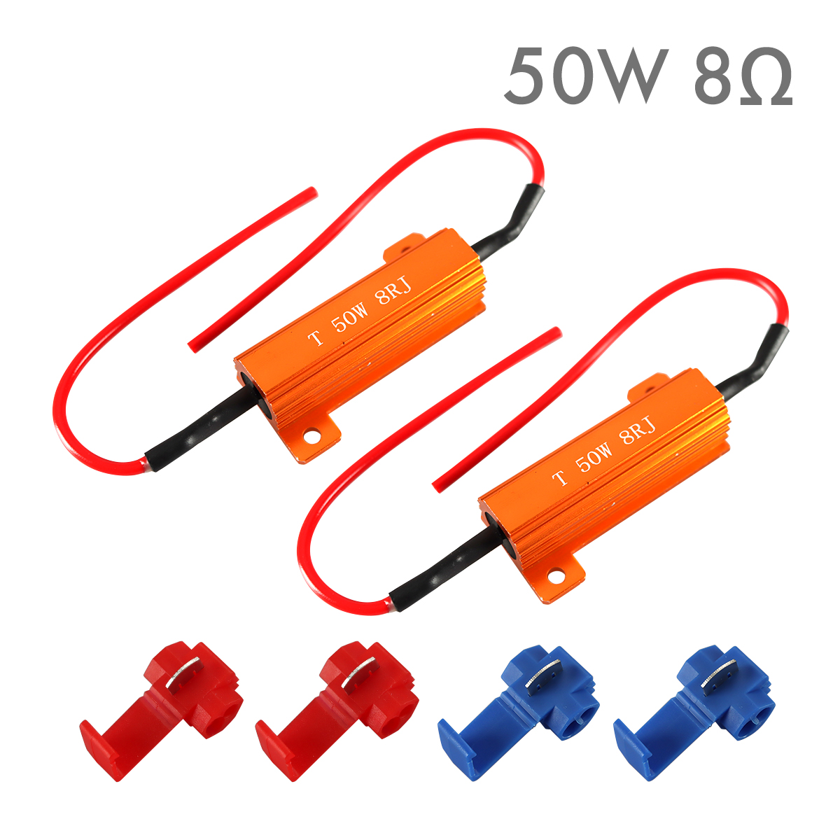 ハイフラ防止 メタルクラッド 抵抗器 50W 8Ω DC12V エレクトロタップ