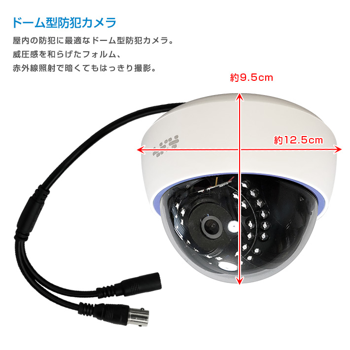 防犯カメラ 集音 マイク搭載 200万画素 赤外線 1000GB HDD 屋外用