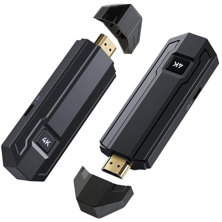 ワイヤレスHDMI 4K 送受信器セット　安定転送　4kデコード出力 HDMI 無線 ワイヤレス hdmi 送受信機セット 無線化 挿すだけで使える