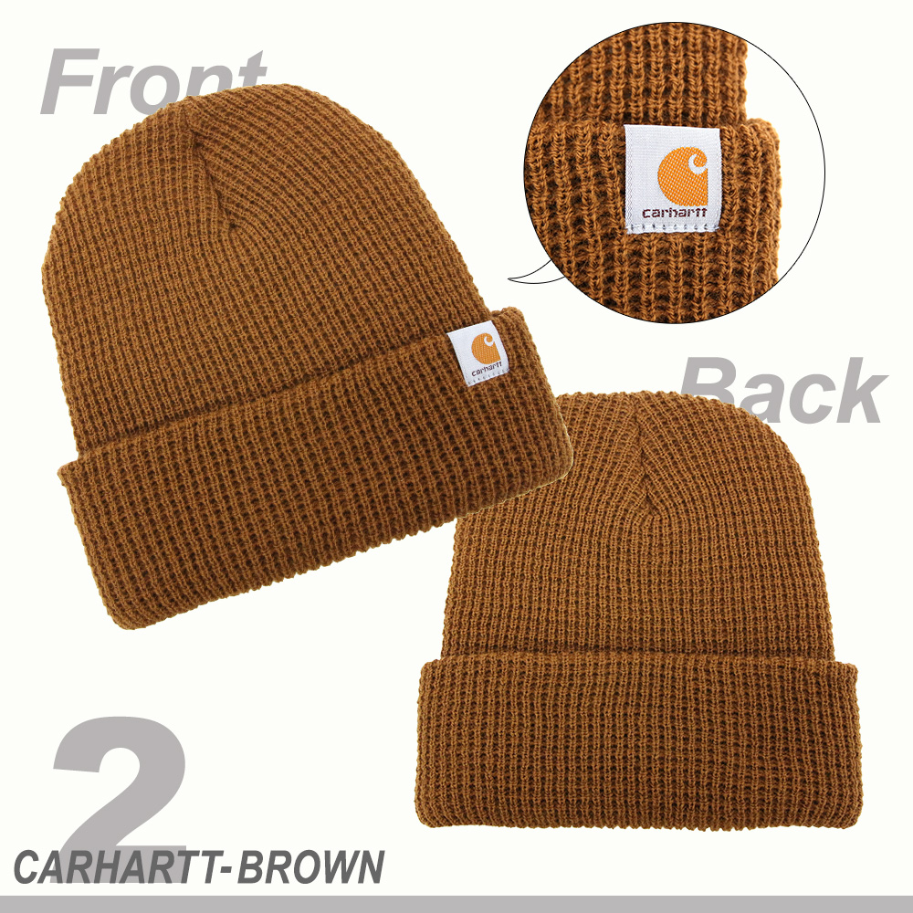 Carhartt アクリル ニット帽 103265 Woodside Hat ブラック ブラウン (...