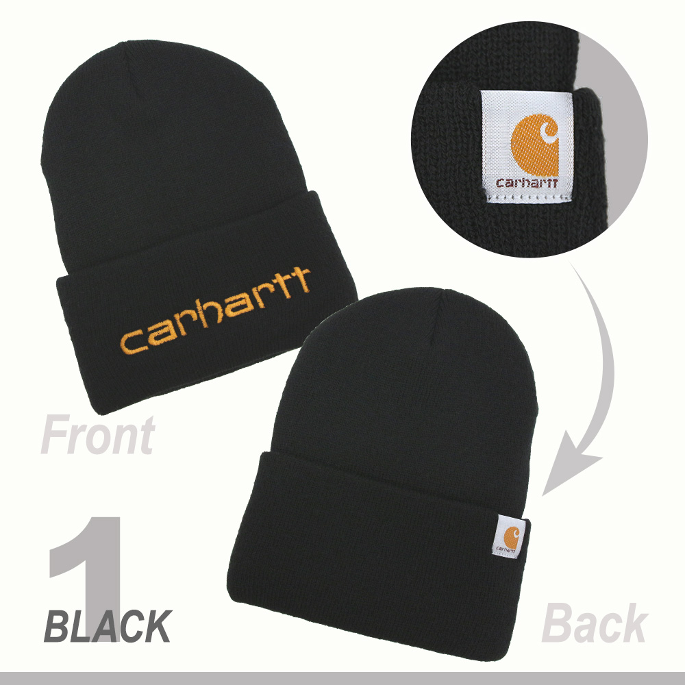 Carhartt アクリル ニット帽 104068 ブラック ブラウン ( 226848 22654...