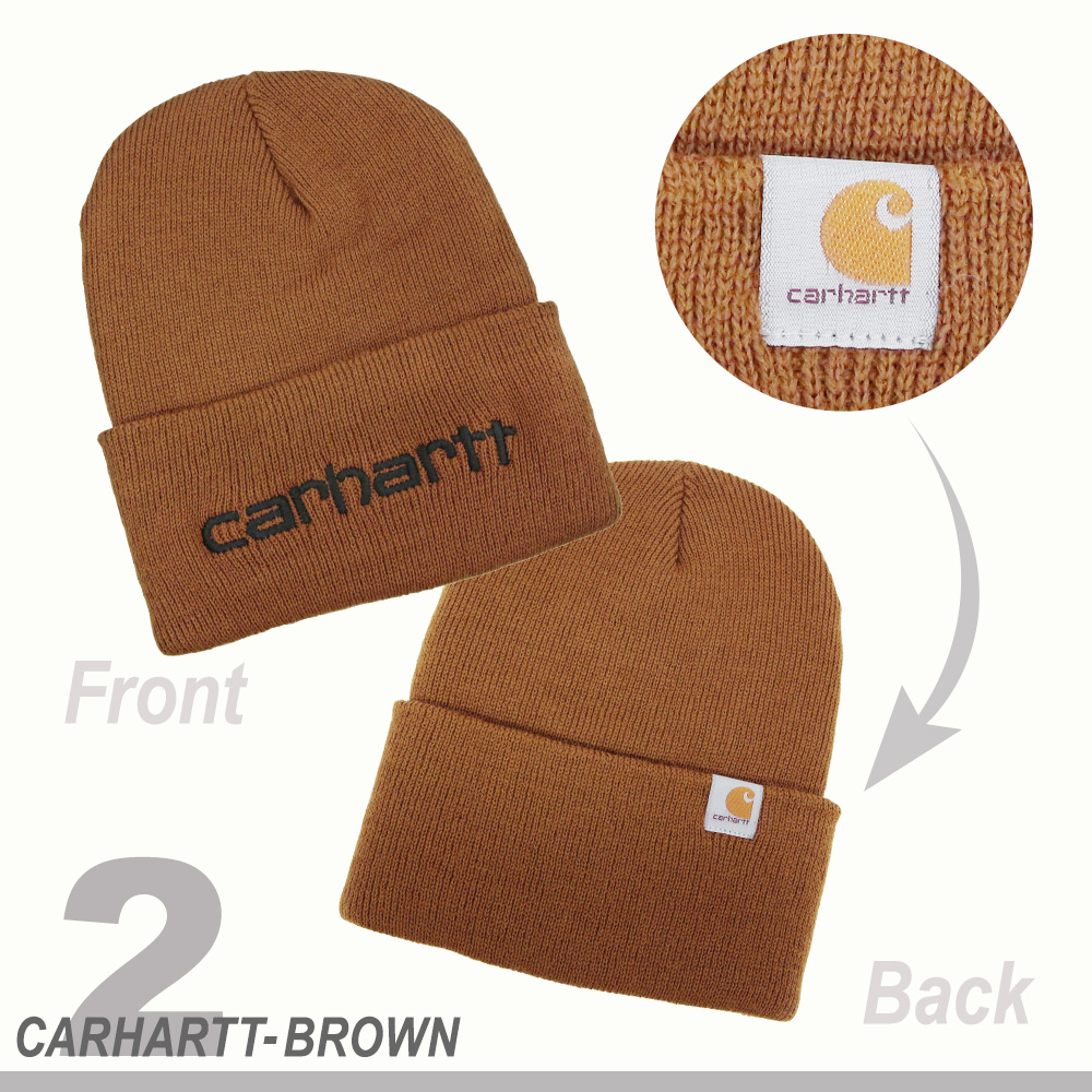 Carhartt アクリル ニット帽 104068 ブラック ブラウン ( 226848 22654...