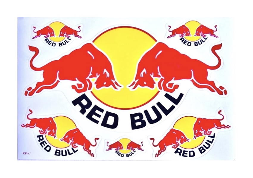 最新コレックション 10×6.9cm レッドブル ステッカー RedBull 防水 2枚