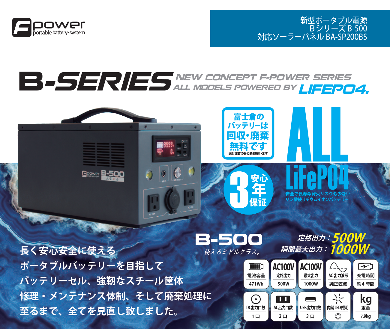 富士通 - パワーポータブルバッテリー 富士倉 大容量ポータブルバッテリー パワーバッテリー 5000Wh