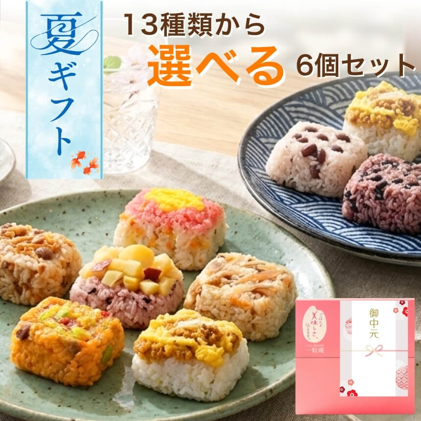 一粒庵 お中元 2026 ギフト 一膳ごはん 13種類 から 選べる 6個 セット 