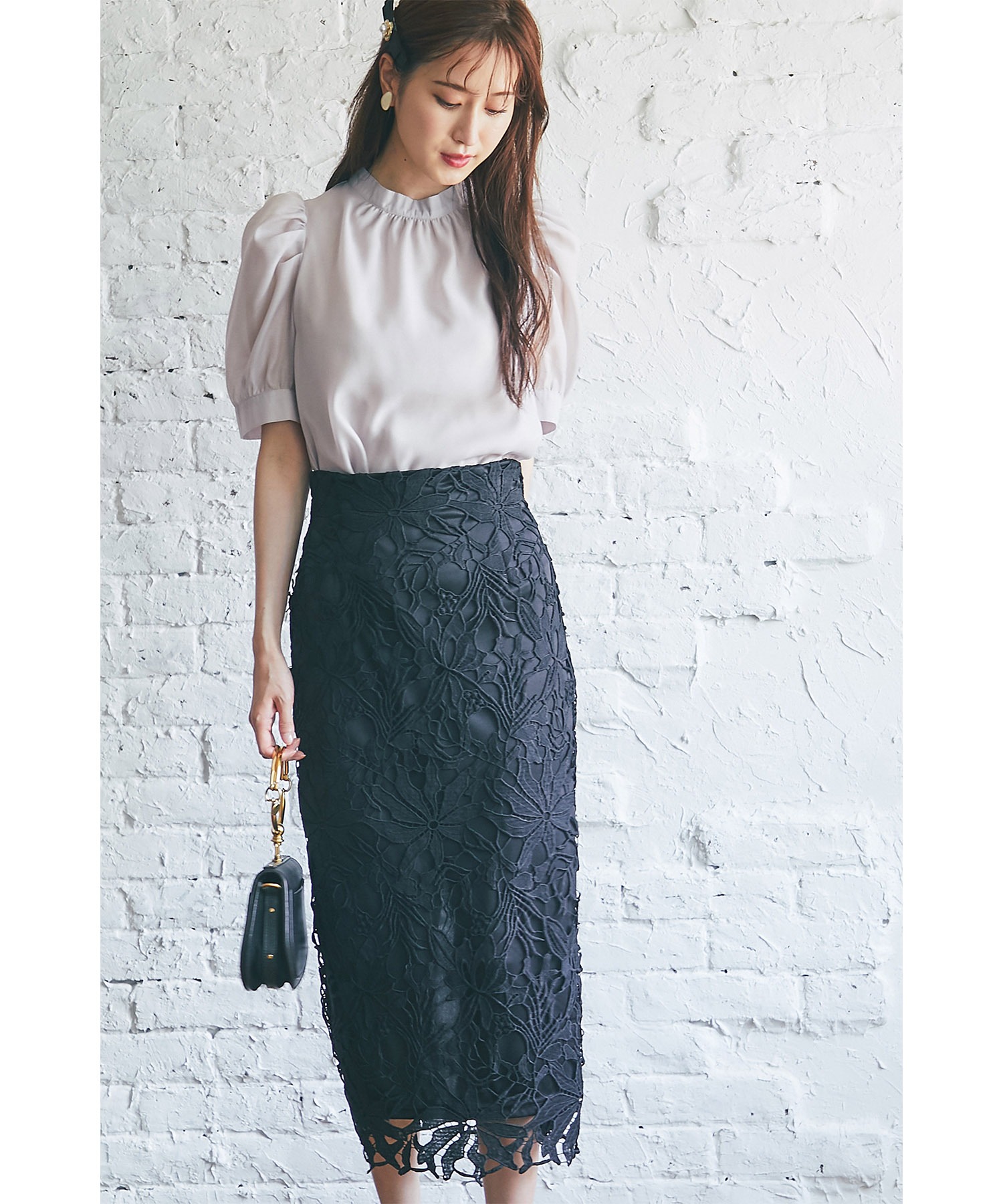 tocco closet 【SMサイズ展開】カットワークフラワーレース刺繍