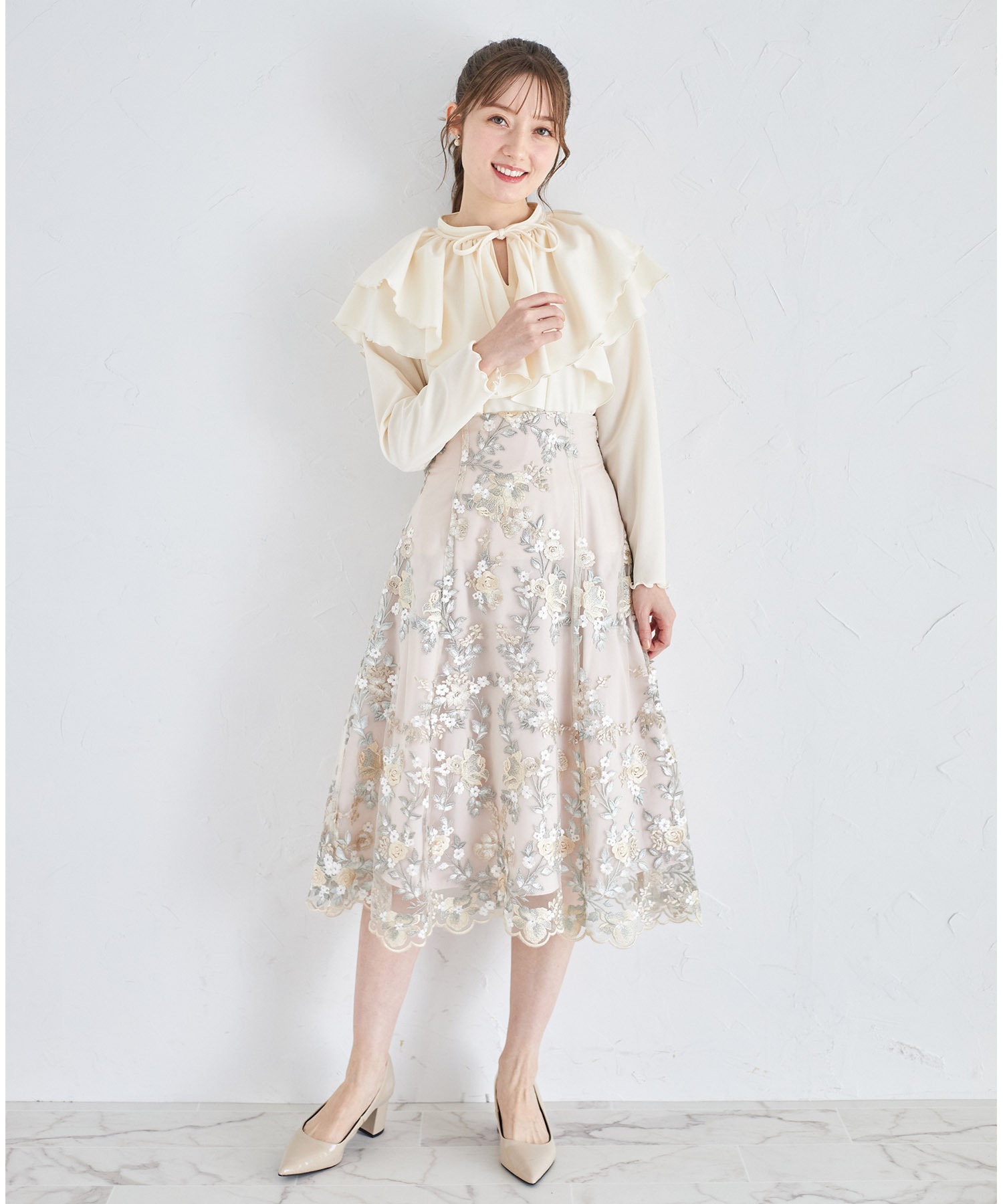 バックレースアップフラワー刺繍フレアスカート《Valentine Sweet Coordinate》《in the spring breeze 2024》4月13日(土)再販決定☆｜tocco-closet｜04