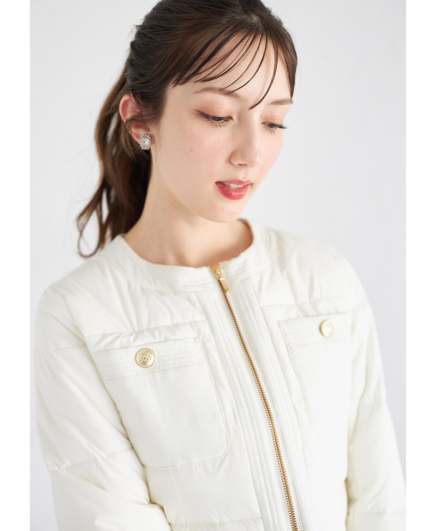 tocco closet ２ＷＡＹ袖口ファー付きマイクロファイバージャケット tocco closet 2WAY袖口ファー付きマイクロファイバージャケット