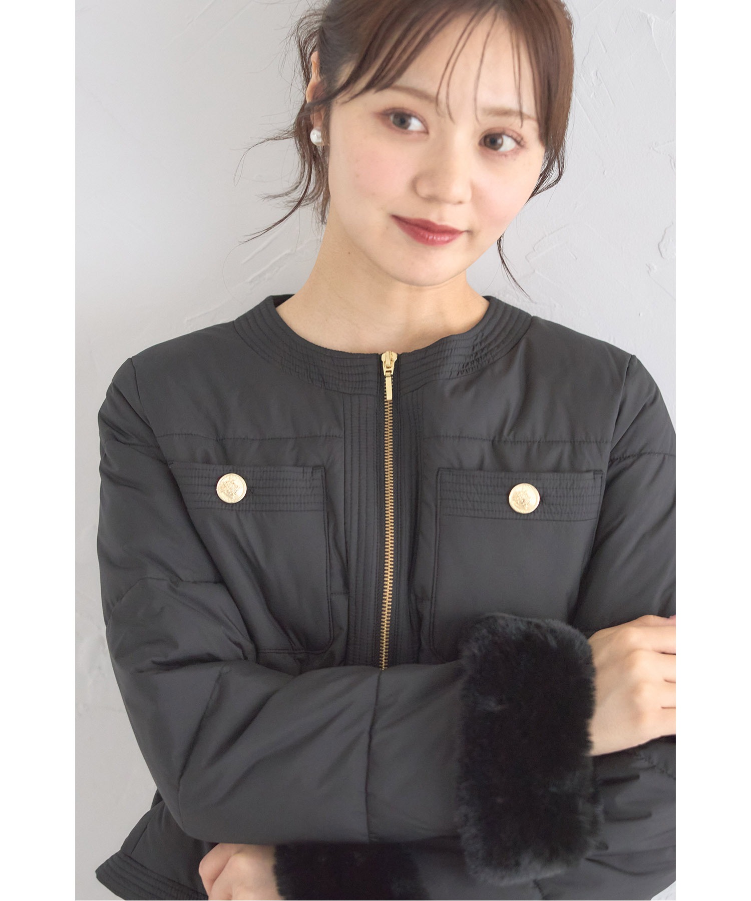 ☆ナナクーメイさま専用☆ tocco closet 2WAY袖口ファー付きマイクロファイバー