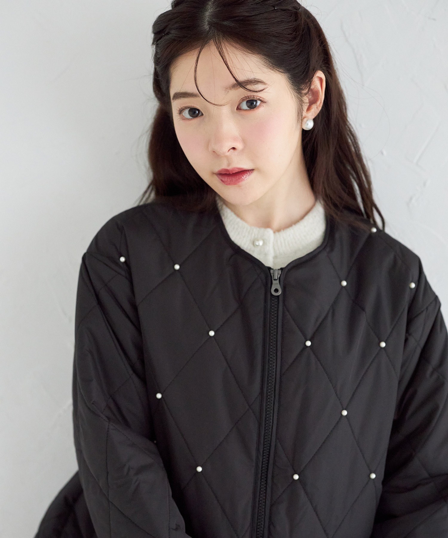 tocco closet（トッコ クローゼット） パール付きキルティングペプラム