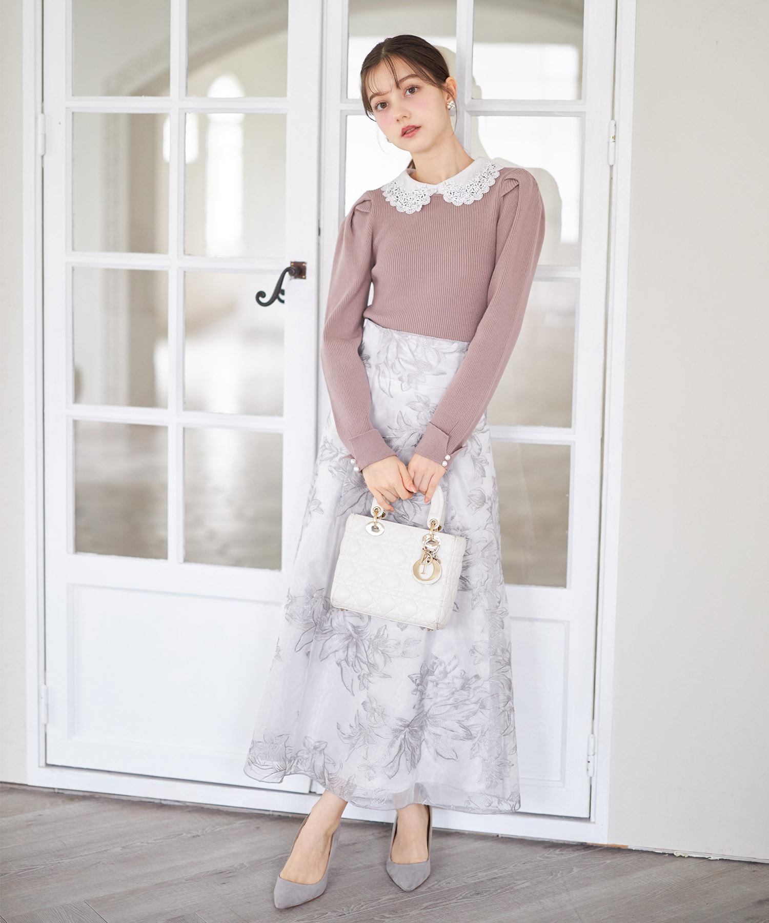 tocco closet（トッコ クローゼット） 2WAYビジューレース襟付き