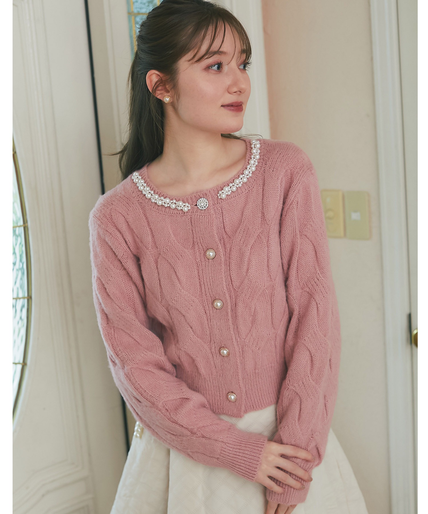 tocco closet（トッコ クローゼット） パール付きビジュー釦ケーブル