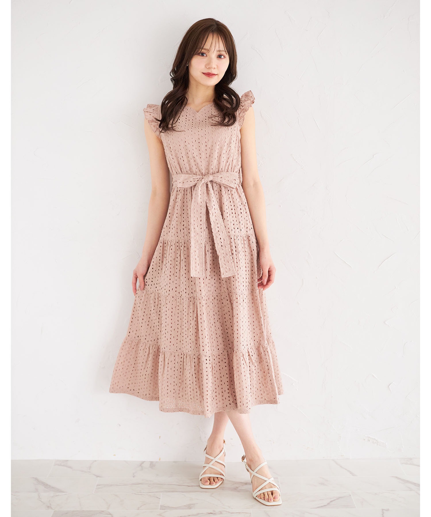 ウエストりぼん付き肩フリルハートネックコットンレースティアードワンピース【alephie アレフィー】 tocco closet(トッコクローゼット) | tocco closet | 02
