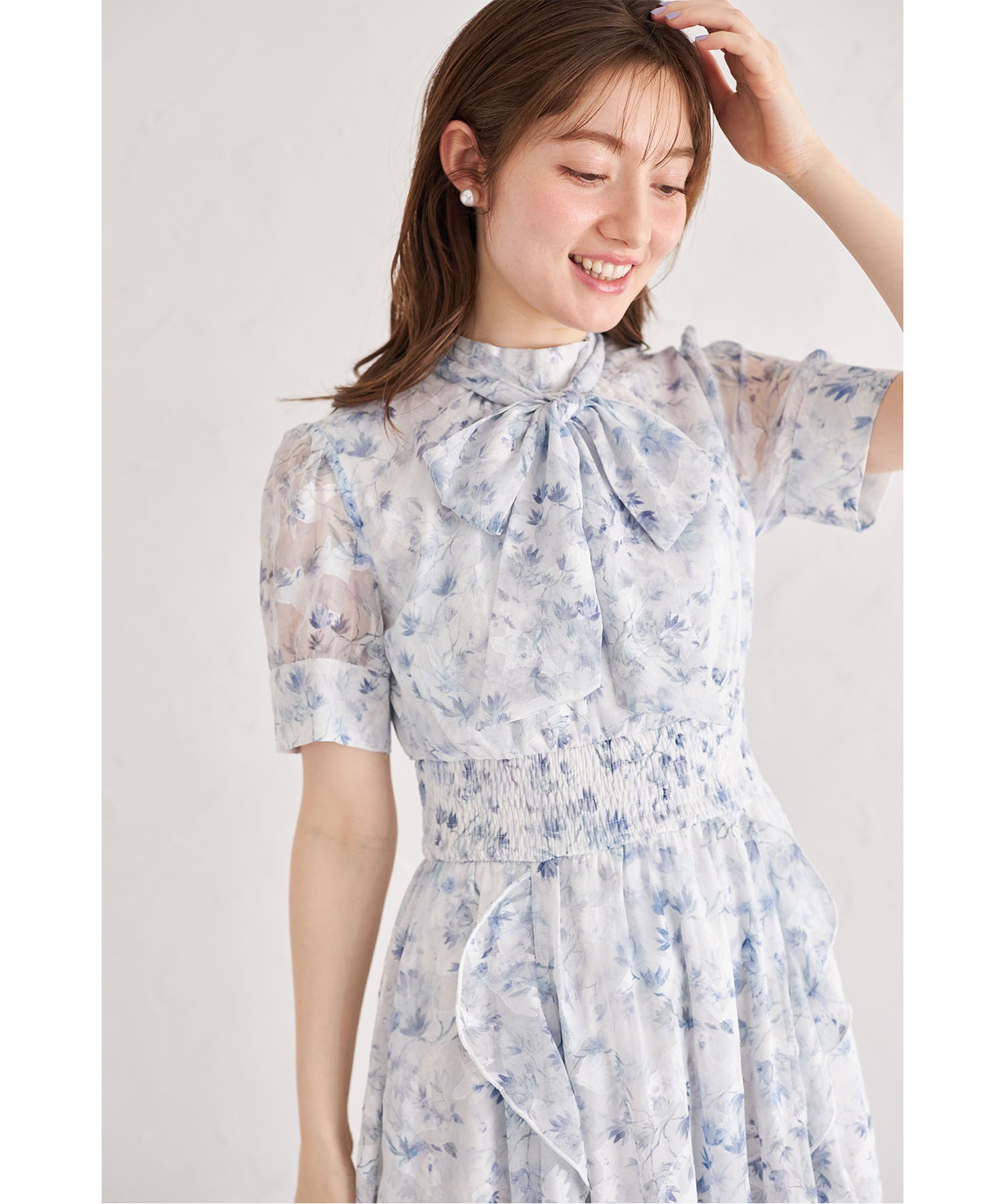 tocco closet 2WAYボウタイリボン付きウエストシャーリング