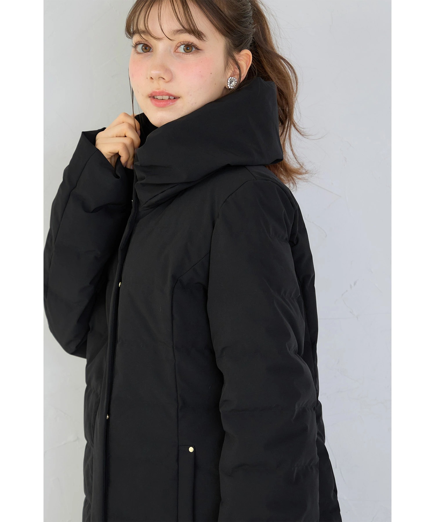 tocco closet（トッコ クローゼット） リボンカラーダウンロングコート