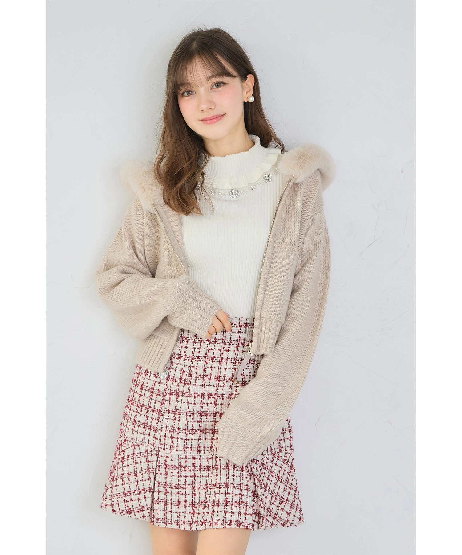 tocco closet（トッコ クローゼット） ファー付きニットパーカー 1月5