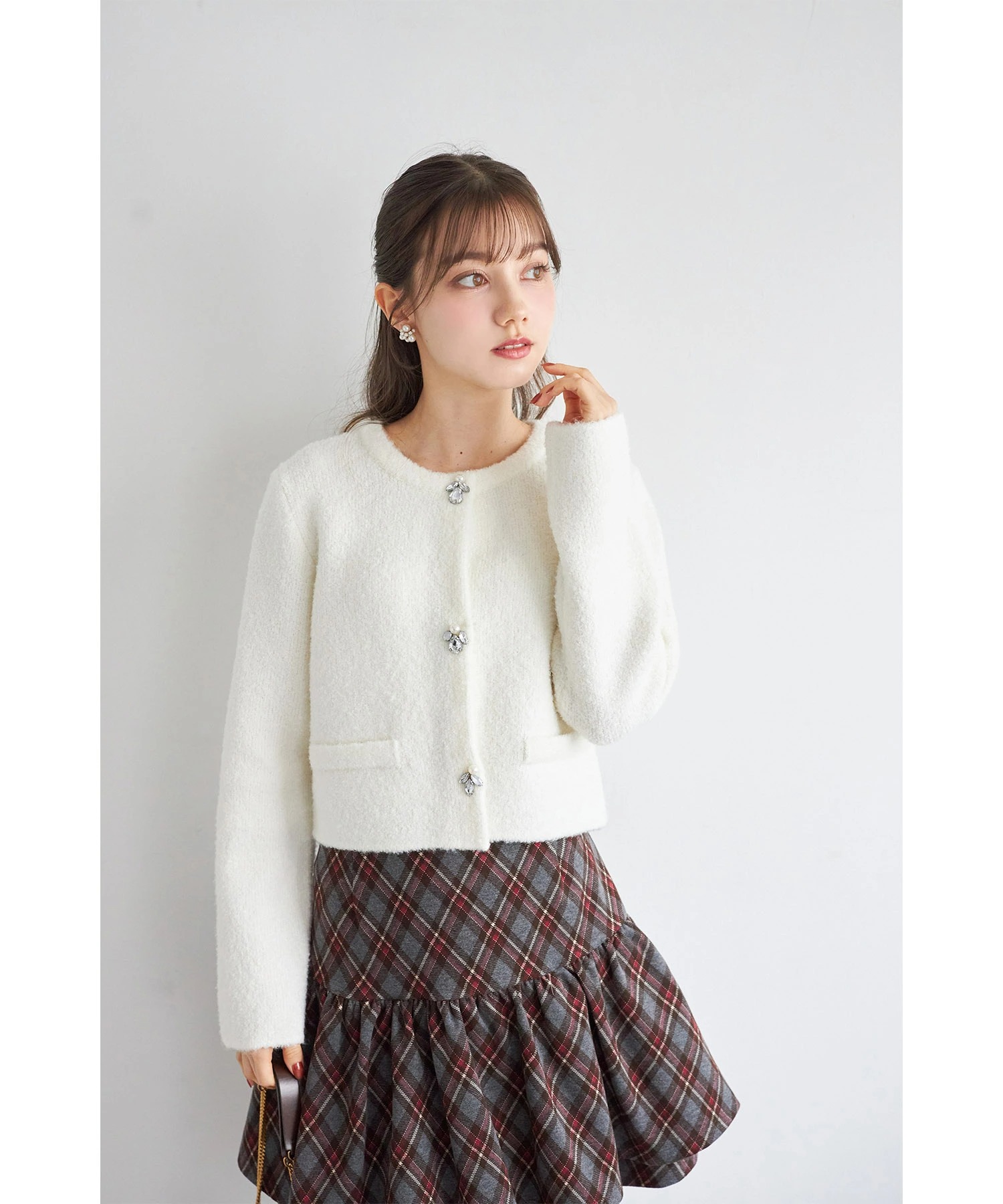 tocco closet（トッコ クローゼット） パール＆ビジュー付きニット