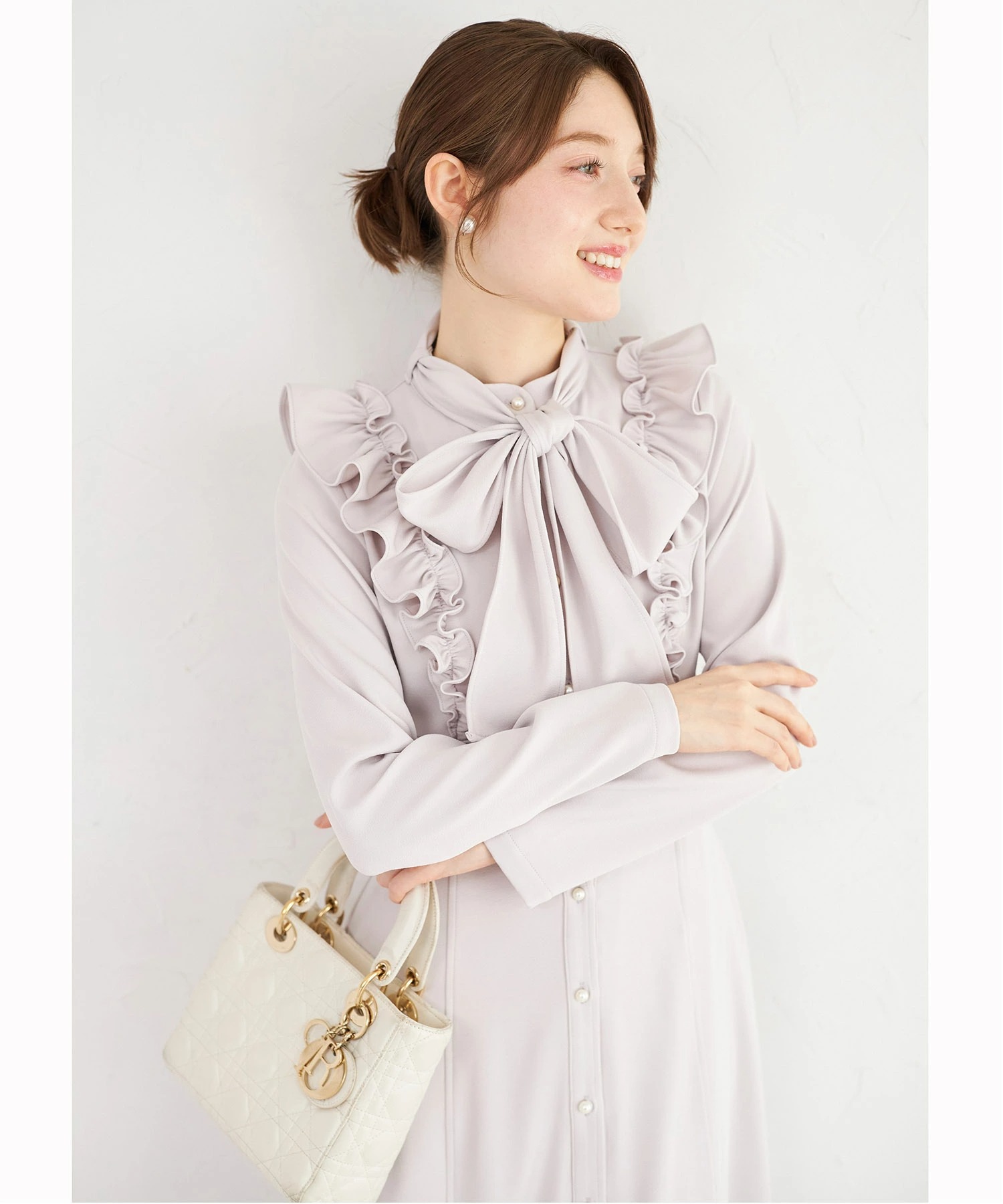 support surface ボウタイ ウエスト紐　半袖デザインワンピース tocco closet（トッコ クローゼット） 品格のある甘さを纏う2WAY