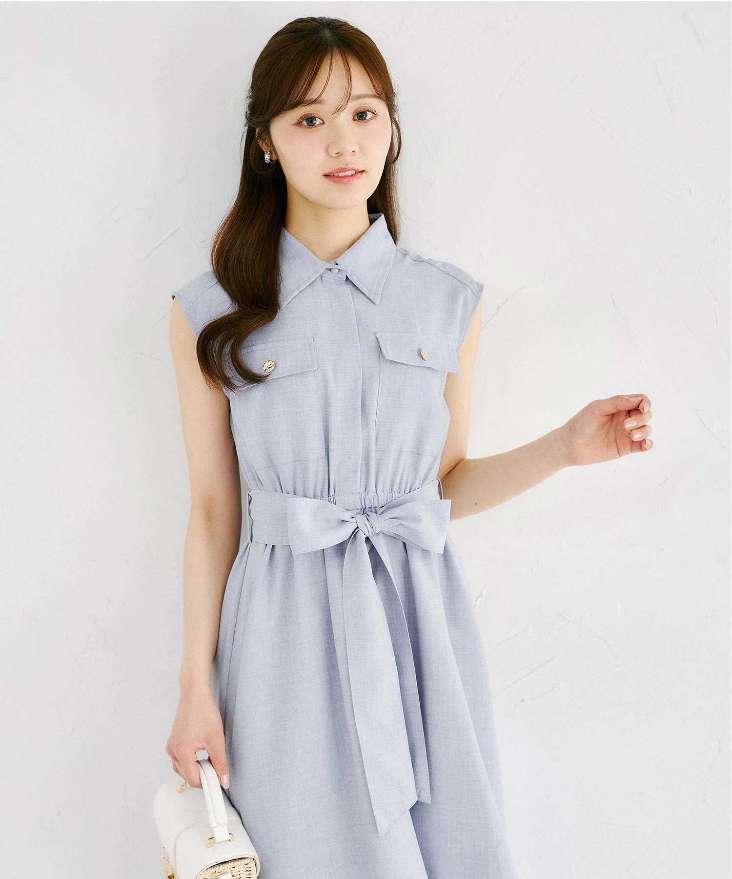 tocco closet（トッコ クローゼット） ウエストリボン付きリネンライク 