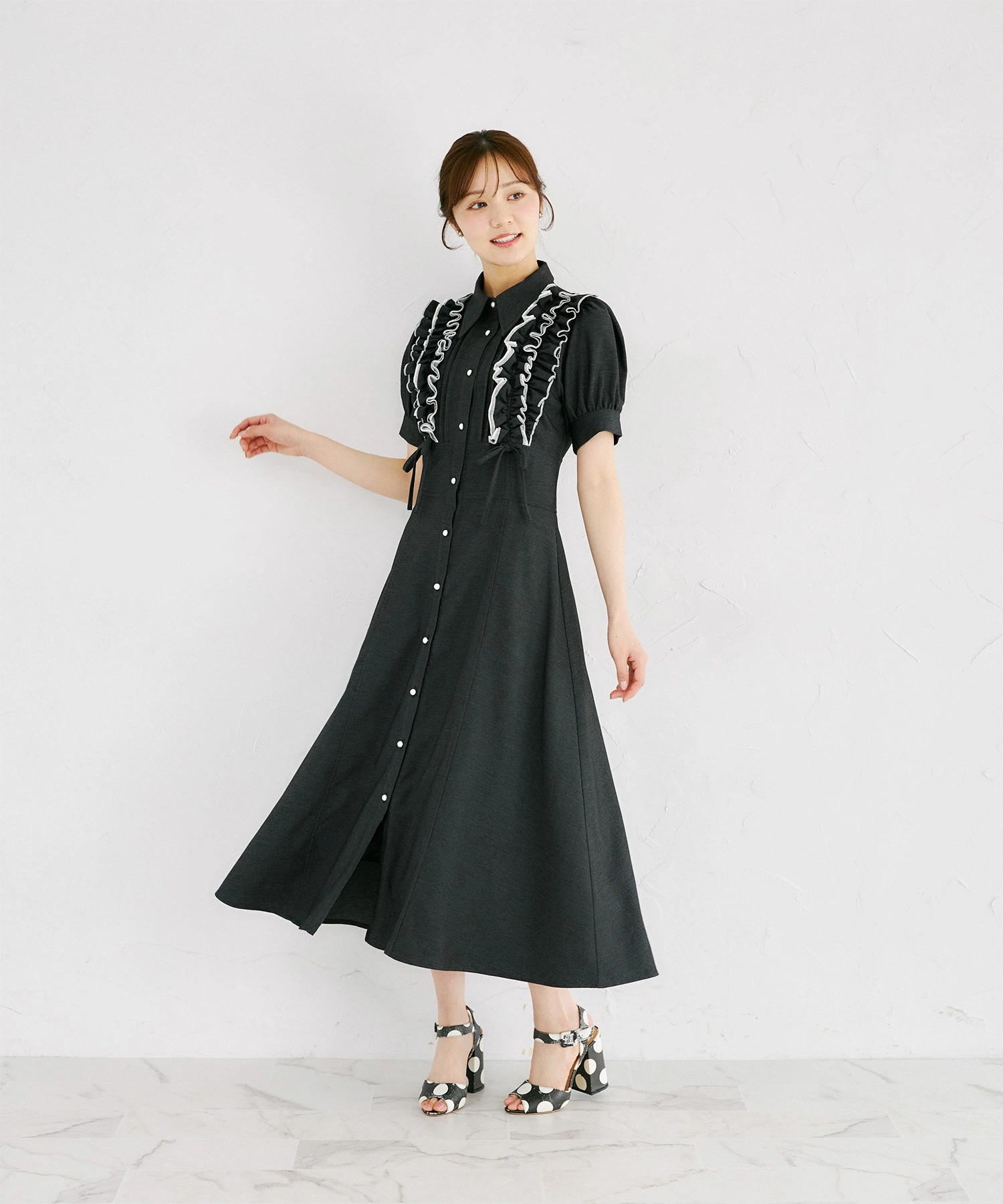 tocco closet（トッコ クローゼット） フリル＆リボン付きバックレース