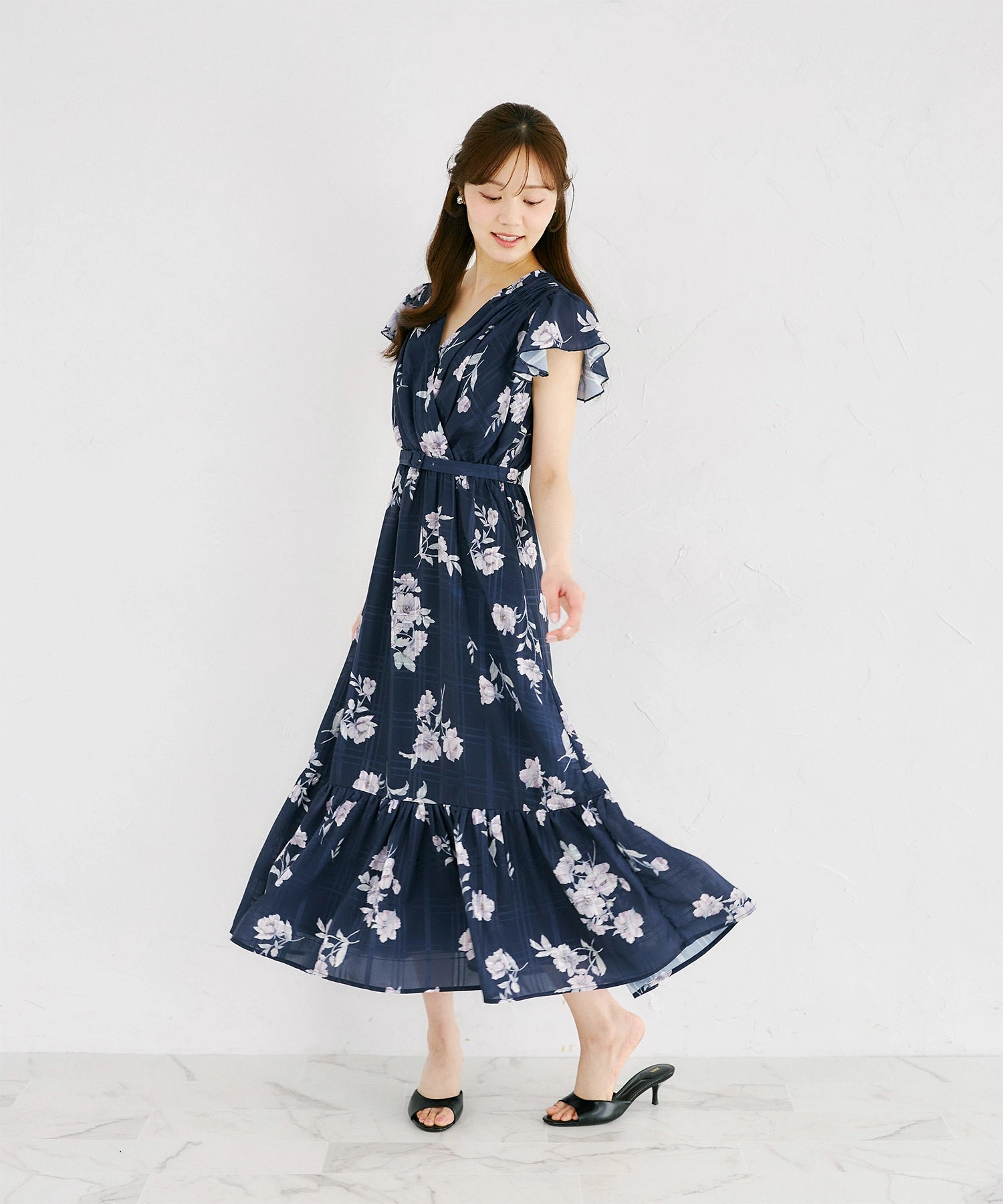 tocco closet（トッコ クローゼット） ベルト付きシアーチェック 