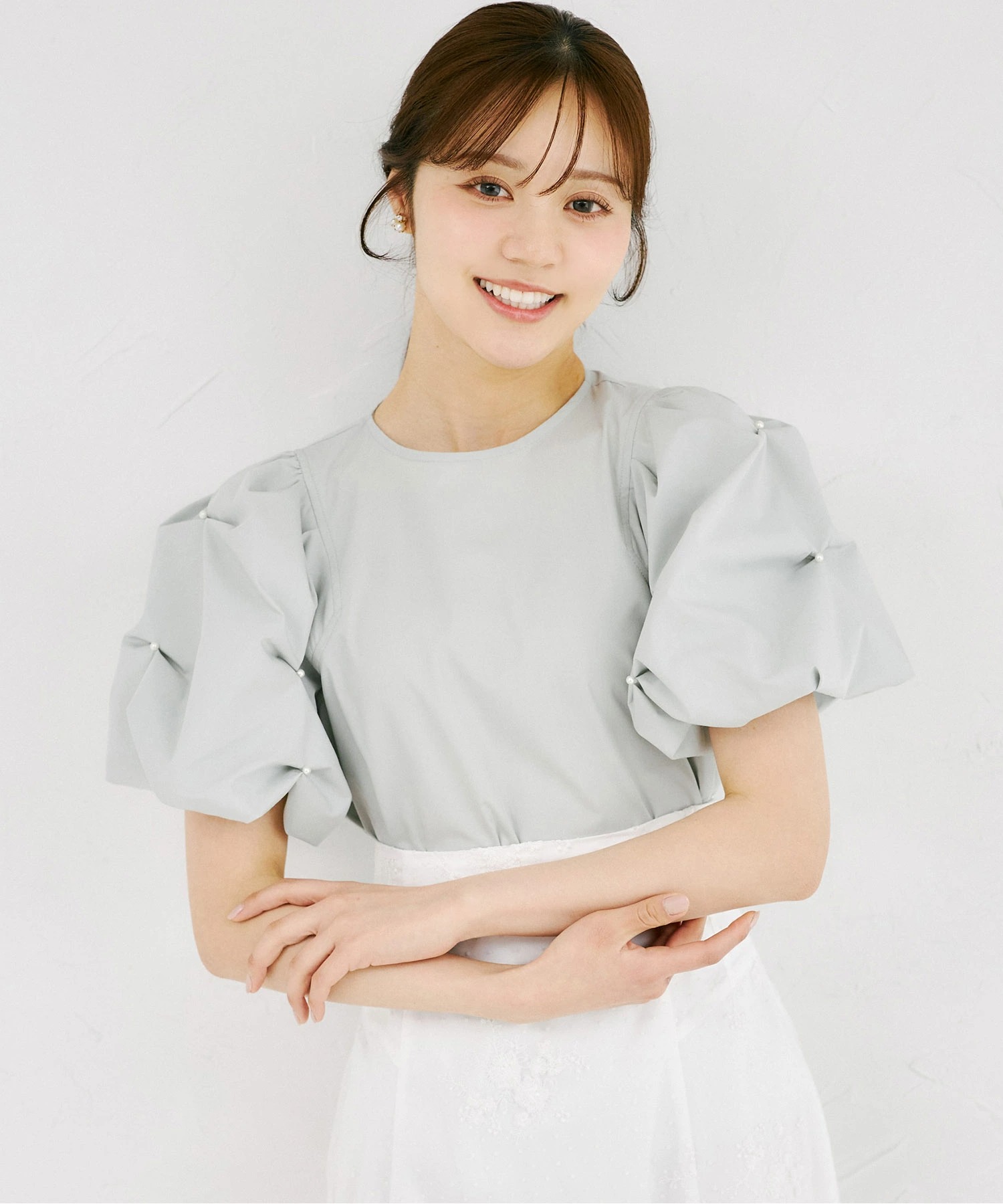 tocco closet（トッコ クローゼット） パール付きタックボリューム 