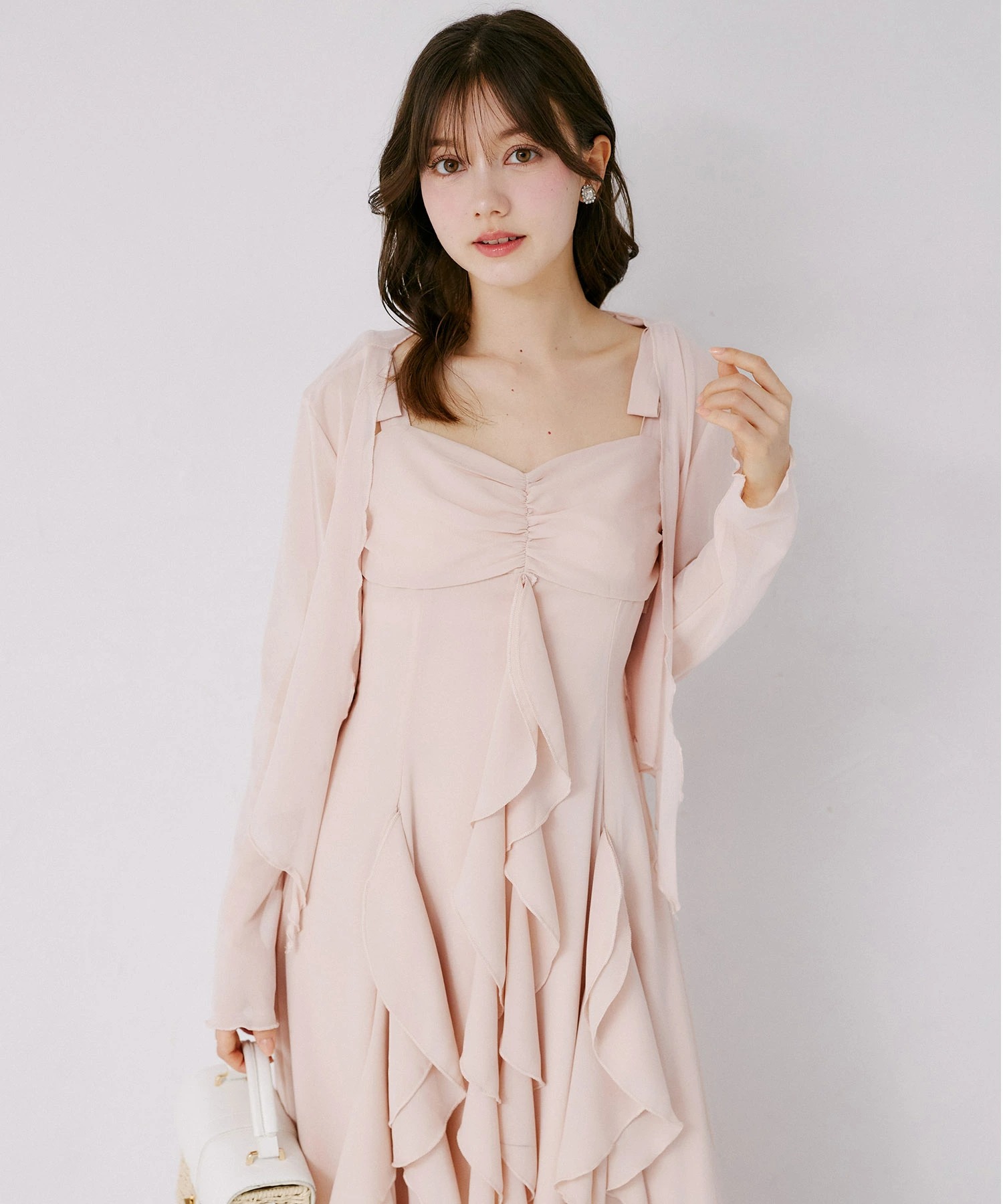 トッカ　ボレロセット　リボン　チュール　ワンピース　ロンパース　80 90 長袖 tocco closet（トッコ クローゼット） チュールボレロ×肩リボン