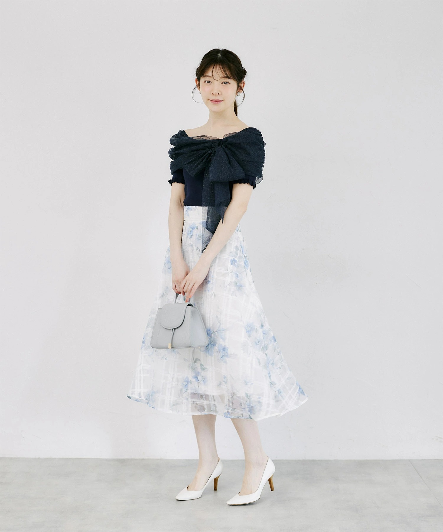 tocco closet（トッコ クローゼット） シアーチェック×水彩フラワー