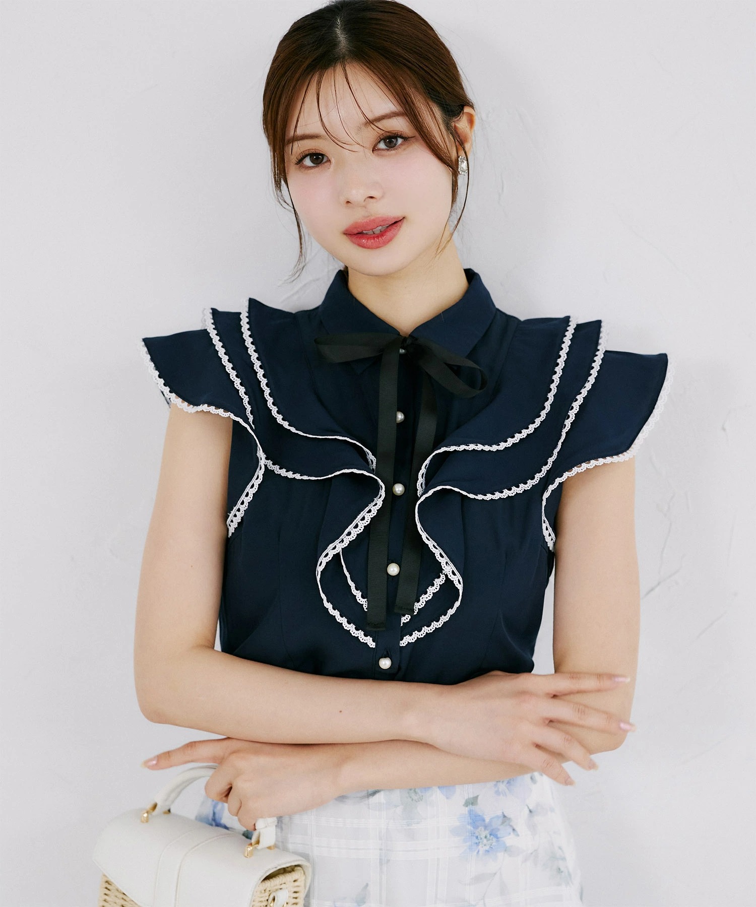 tocco closet（トッコ クローゼット） リボン付きラインレース装飾 