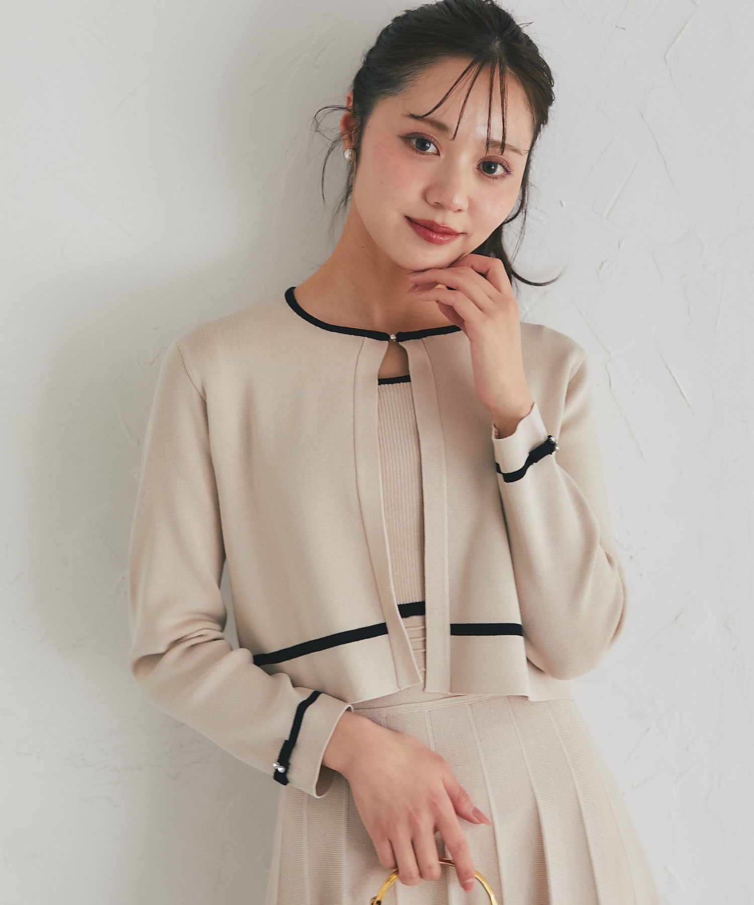 tocco closet（トッコ クローゼット） プチリボン＆ビジュー付き配色