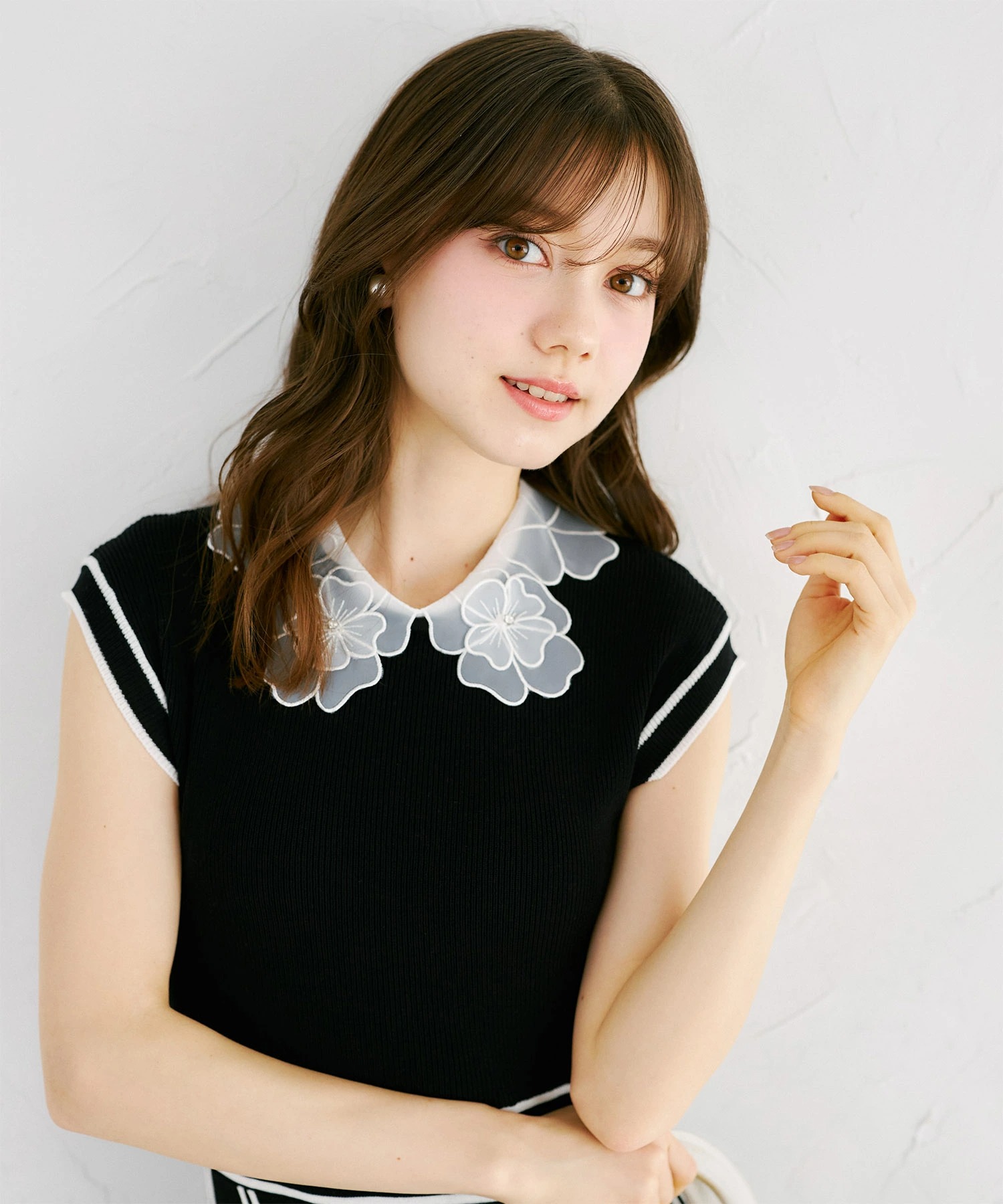 tocco closet（トッコ クローゼット） 2WAYフラワーレース襟付き
