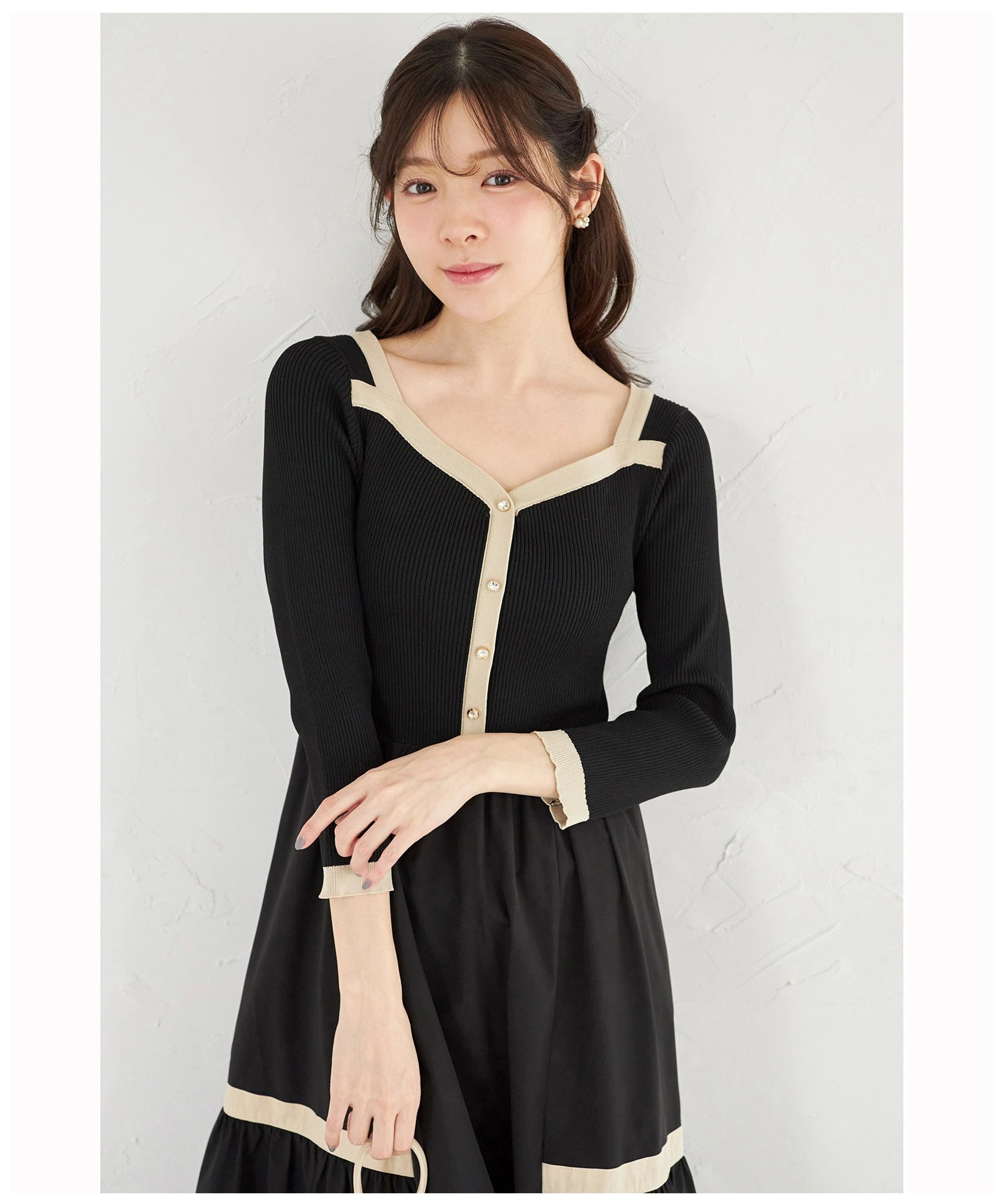 tocco closet（トッコ クローゼット） ニットドッキングバイカラー