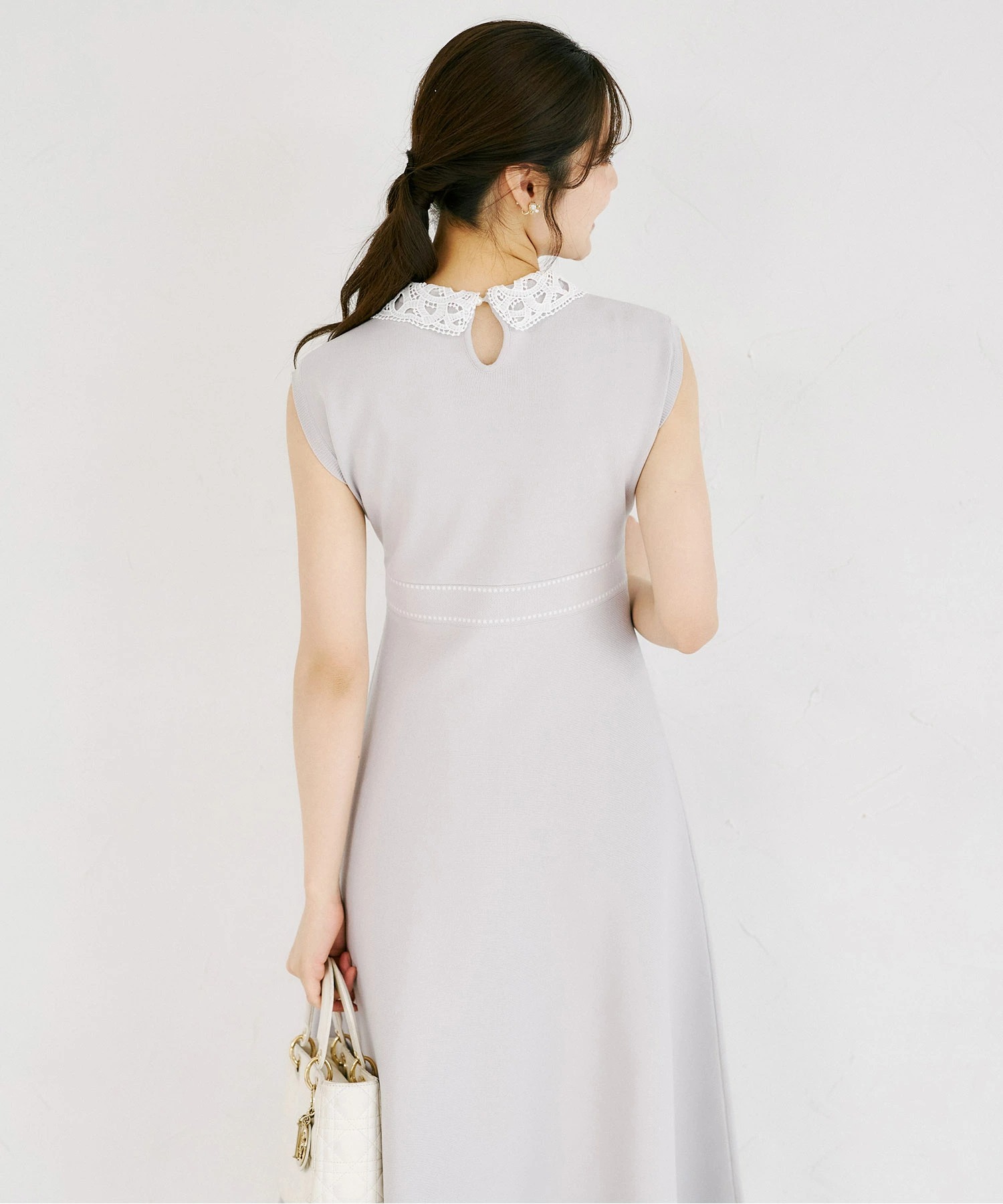 tocco closet（トッコ クローゼット） 2WAYレース襟付き配色ライン