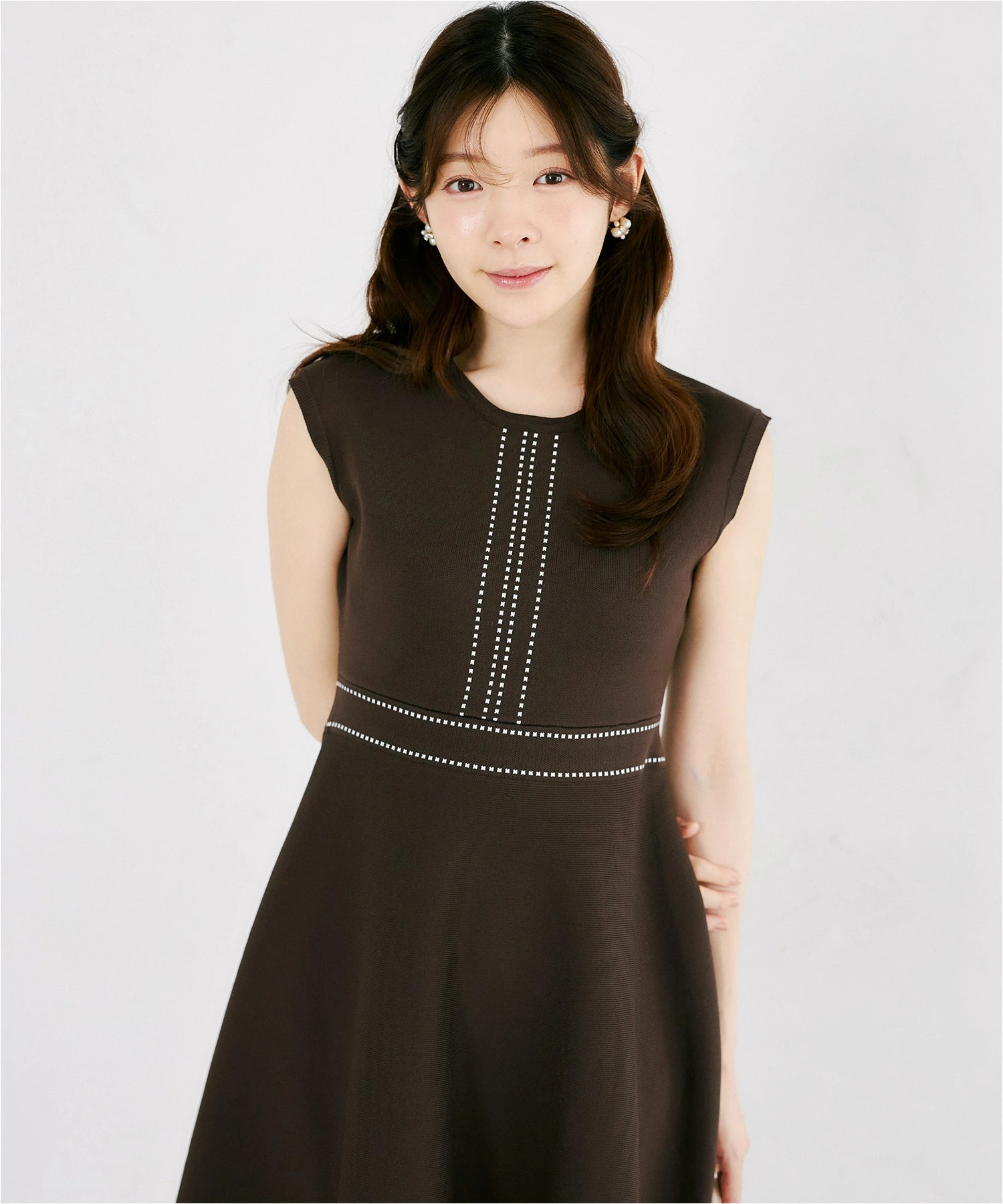 tocco closet（トッコ クローゼット） 2WAYレース襟付き配色ライン