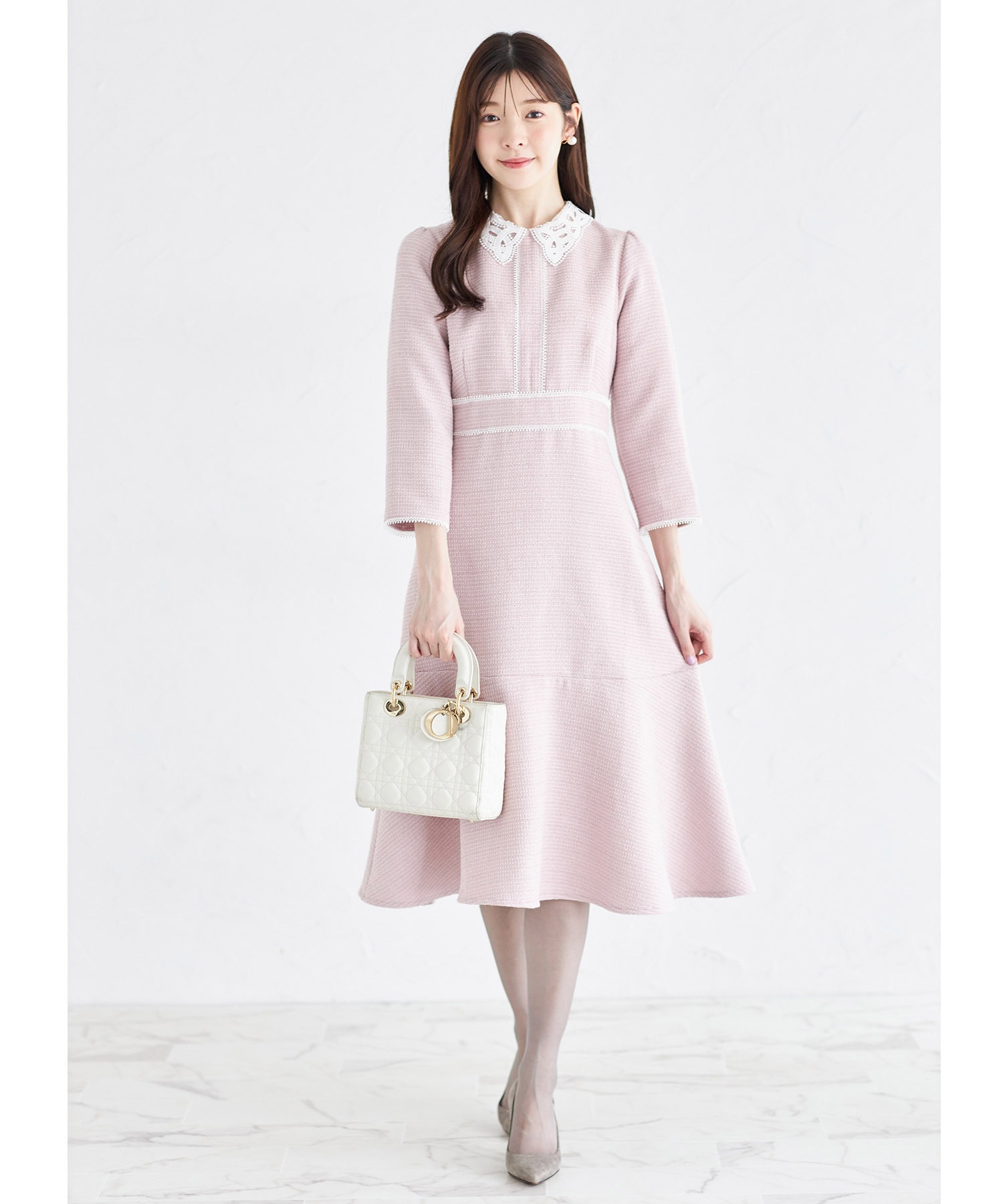 tocco closet 2WAYレース襟付きラインレース×ツイード tocco closet 2WAYレース襟付きラインレース×ツイード